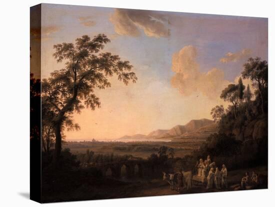 Idyllic Landscape at Dusk, 1782-Jacob-Philippe Hackert-Stretched Canvas