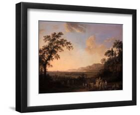 Idyllic Landscape at Dusk, 1782-Jacob-Philippe Hackert-Framed Premium Giclee Print