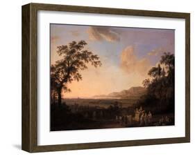 Idyllic Landscape at Dusk, 1782-Jacob-Philippe Hackert-Framed Giclee Print