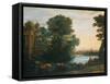Idyllic Landscape During Sunset, 1670-Claude Lorraine-Framed Stretched Canvas
