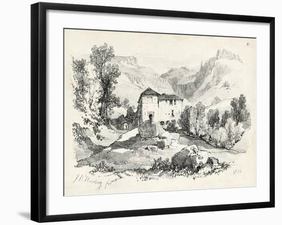 Idyllic Landscape IV-J.d. Harding-Framed Art Print