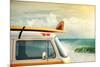 Idyllic Surfing Way of Life with a Van and Long Board near the Sea-Carlos Caetano-Mounted Photographic Print