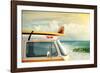 Idyllic Surfing Way of Life with a Van and Long Board near the Sea-Carlos Caetano-Framed Photographic Print