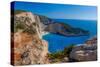Idyllic View of Beautiful Navagio Shipwreck Beach on Zakynthos Island in Greece-Remy Musser-Stretched Canvas