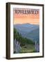 Idyllwild, California - Bear and Spring Flowers - Lantern Press Artwork-Lantern Press-Framed Art Print