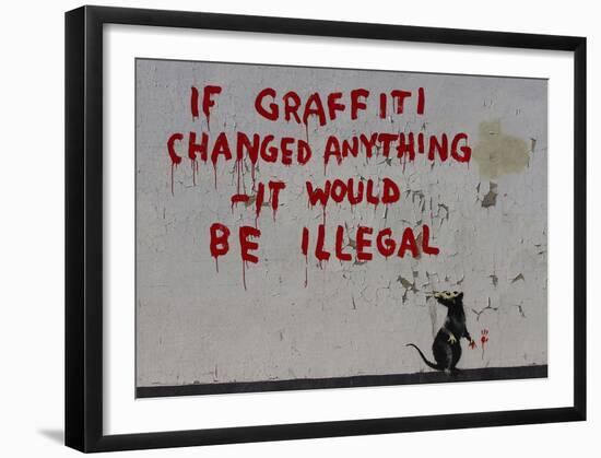 If Graffiti changed anything-Banksy-Framed Giclee Print