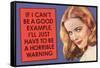 If I Can't Be Good Example I'll Be Horrible Warning  - Funny Poster-Ephemera-Framed Stretched Canvas