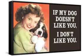 If My Dog Doesn't Like You, I Don't Like You  - Funny Poster-Ephemera-Framed Stretched Canvas