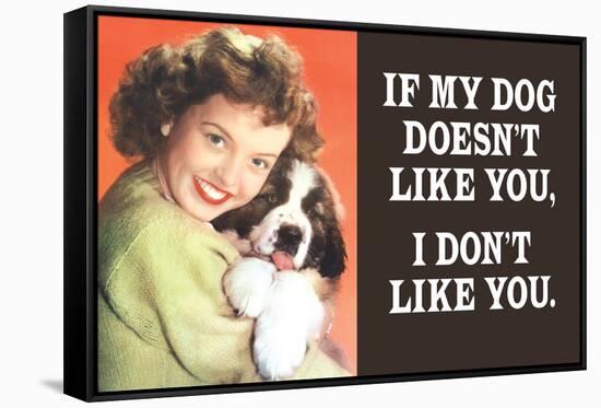 If My Dog Doesn't Like You I Don't Like You Funny Poster-Ephemera-Framed Stretched Canvas