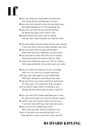 If You Can' Prints - Rudyard Kipling If You Can' Prints - Rudyard Kipling