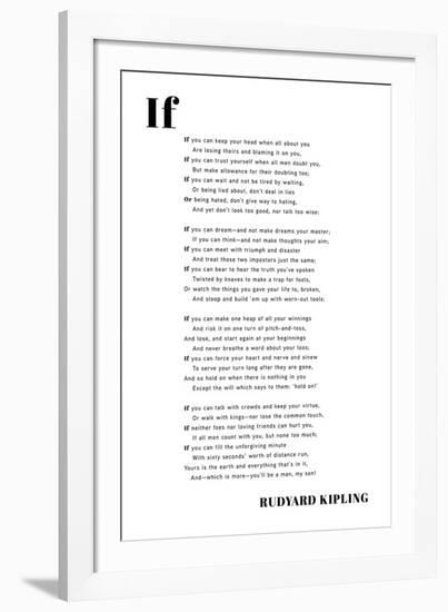 If You Can-Rudyard Kipling-Framed Giclee Print