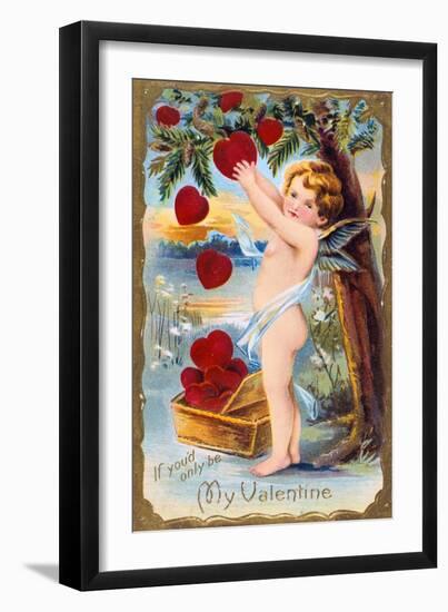 If You'D Only Be My Valentine, American Valentine Card, 1910-null-Framed Giclee Print