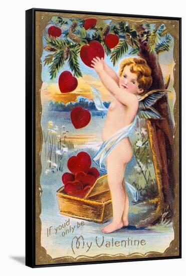 If You'D Only Be My Valentine, American Valentine Card, 1910-null-Framed Stretched Canvas