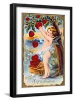 If You'D Only Be My Valentine, American Valentine Card, 1910-null-Framed Premium Giclee Print