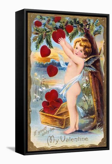 If You'D Only Be My Valentine, American Valentine Card, 1910-null-Framed Stretched Canvas