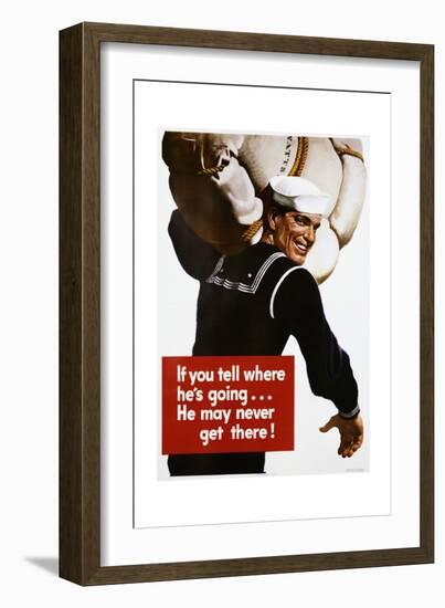 If You Tell Where He's Going...He May Never Get There! Poster-John Falter-Framed Giclee Print