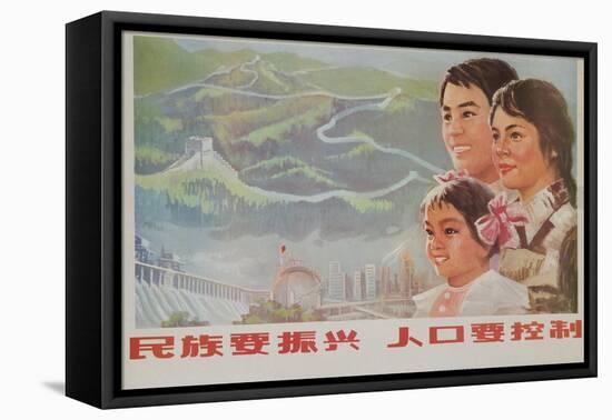 If You Want to Prosper, You Must Control the Population, Chinese Poster One Child Plan-null-Framed Stretched Canvas