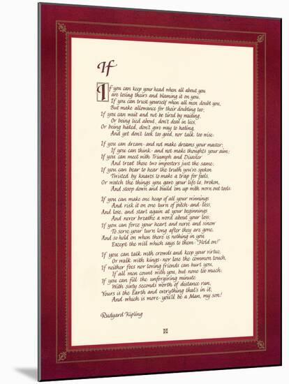 If-Rudyard Kipling-Mounted Premium Giclee Print