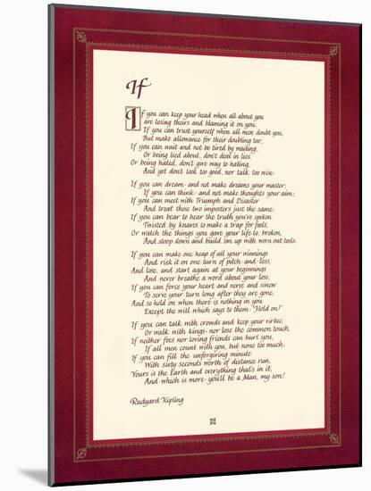 If-Rudyard Kipling-Mounted Art Print