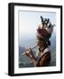 Ifugao Person Playing a Pipe, Northern Area, Island of Luzon, Philippines, Southeast Asia-Bruno Barbier-Framed Photographic Print