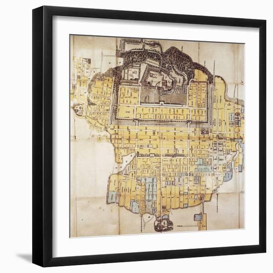 Iga Ueno Castle, Plan from Holi Period, 1704-1710, Japan-null-Framed Giclee Print