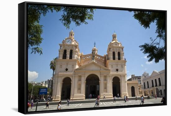 Iglesia Catedral at Plaza San Martin-Yadid Levy-Framed Stretched Canvas