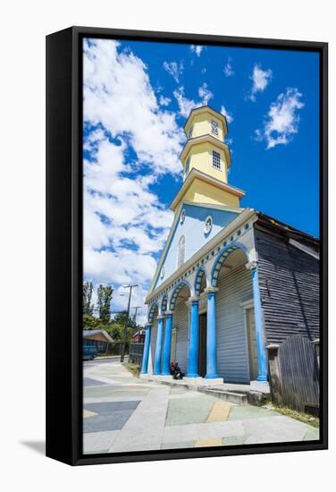 Iglesia San Carlos De Chonchi, UNESCO World Heritage Site, Chonchi, Chiloe, Chile, South America-Michael Runkel-Framed Stretched Canvas