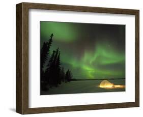 Igloo Lit Up at Night under Northern Lights Northwest Territories, Canada March 2007-Eric Baccega-Framed Photographic Print