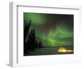 Igloo Lit Up at Night under Northern Lights Northwest Territories, Canada March 2007-Eric Baccega-Framed Photographic Print