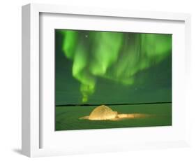 Igloo under Northern Lights, Northwest Territories, Canada March 2007-Eric Baccega-Framed Photographic Print