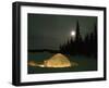 Igloo with Lights at Night by Moonlight, Northwest Territories, Canada March 2007-Eric Baccega-Framed Premium Photographic Print