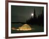 Igloo with Lights at Night by Moonlight, Northwest Territories, Canada March 2007-Eric Baccega-Framed Photographic Print