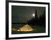 Igloo with Lights at Night by Moonlight, Northwest Territories, Canada March 2007-Eric Baccega-Framed Photographic Print