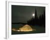 Igloo with Lights at Night by Moonlight, Northwest Territories, Canada March 2007-Eric Baccega-Framed Photographic Print