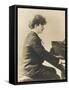 Ignacy Jan Paderewski Polish Pianist Composer and Statesman Playing a Grand Piano-null-Framed Stretched Canvas