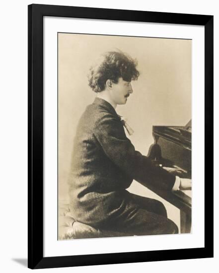 Ignacy Jan Paderewski Polish Pianist Composer and Statesman Playing a Grand Piano-null-Framed Photographic Print