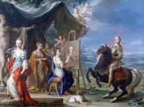 Equestrian Portrait of a Nobleman.. as Protector of the Arts, C1699-1748-Ignaz Stern-Framed Giclee Print