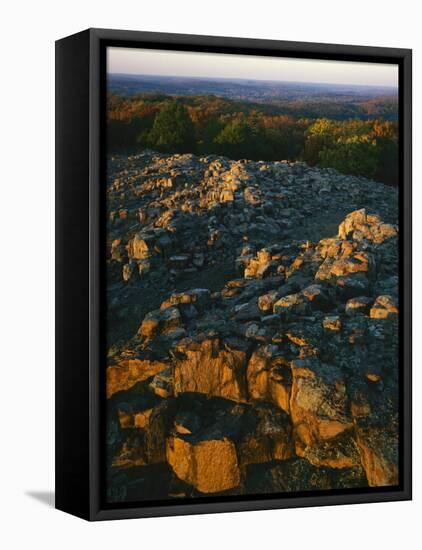 Igneous rock, Hughes Mountain Natural Area, Washington County, Missouri, USA-Charles Gurche-Framed Stretched Canvas