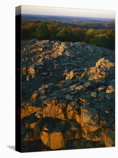 Igneous rock, Hughes Mountain Natural Area, Washington County, Missouri, USA-Charles Gurche-Stretched Canvas