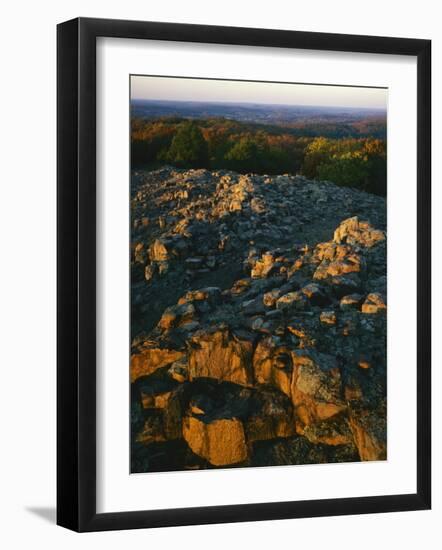 Igneous rock, Hughes Mountain Natural Area, Washington County, Missouri, USA-Charles Gurche-Framed Photographic Print