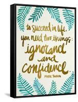 Ignorance and Confidence - Gold and Turquoise – Cat Coqullette-Cat Coquillette-Framed Stretched Canvas