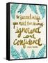 Ignorance and Confidence - Gold and Turquoise – Cat Coqullette-Cat Coquillette-Framed Stretched Canvas