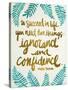 Ignorance and Confidence - Gold and Turquoise – Cat Coqullette-Cat Coquillette-Stretched Canvas