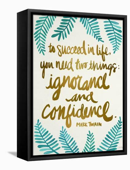 Ignorance and Confidence - Gold and Turquoise – Cat Coqullette-Cat Coquillette-Framed Stretched Canvas