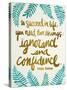 Ignorance and Confidence - Gold and Turquoise – Cat Coqullette-Cat Coquillette-Stretched Canvas