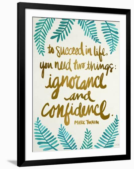 Ignorance and Confidence - Gold and Turquoise – Cat Coqullette-Cat Coquillette-Framed Giclee Print