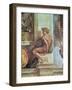 Ignudo from the Sistine Ceiling (Pre Restoration)-Michelangelo Buonarroti-Framed Giclee Print