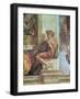 Ignudo from the Sistine Ceiling (Pre Restoration)-Michelangelo Buonarroti-Framed Giclee Print