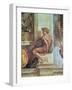 Ignudo from the Sistine Ceiling (Pre Restoration)-Michelangelo Buonarroti-Framed Giclee Print