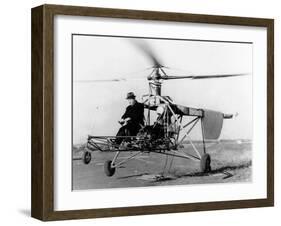 Igor Sikorsky at the Controls of the VS-300 Helicopter-null-Framed Photo